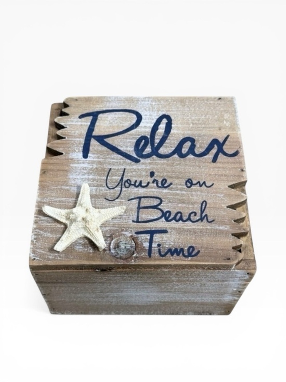 Beach Time Wooden Decor Box Perfect For Beach Badges Or Shells From Vacation